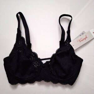 Triumph Amourette Black Lace Bra 32D NWT
